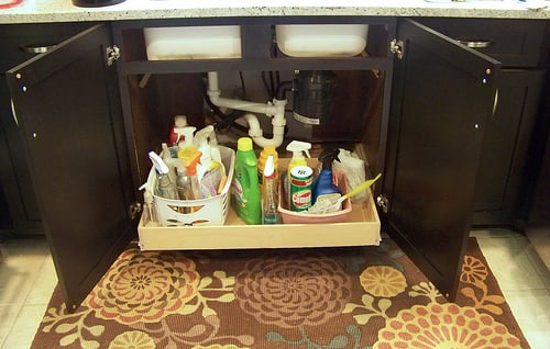 under sink open