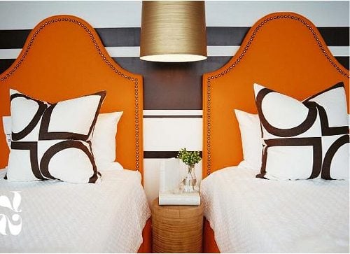 orange brown bedroom - lonny
