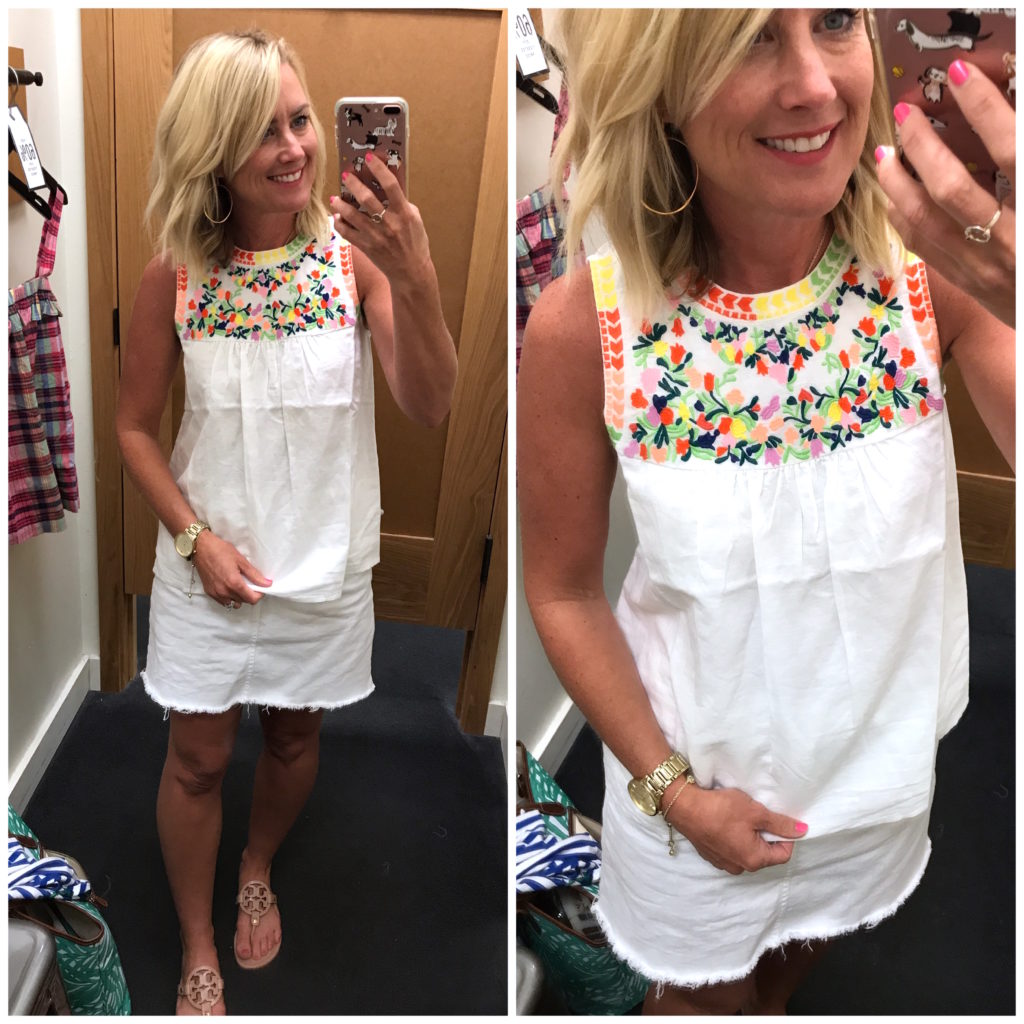 jcrew factory embroidered tank
