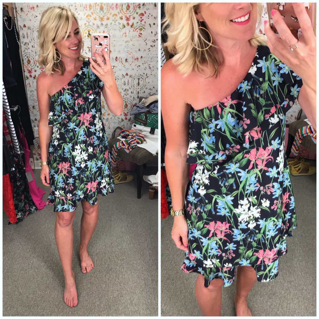 nordstrom one shoulder floral dress
