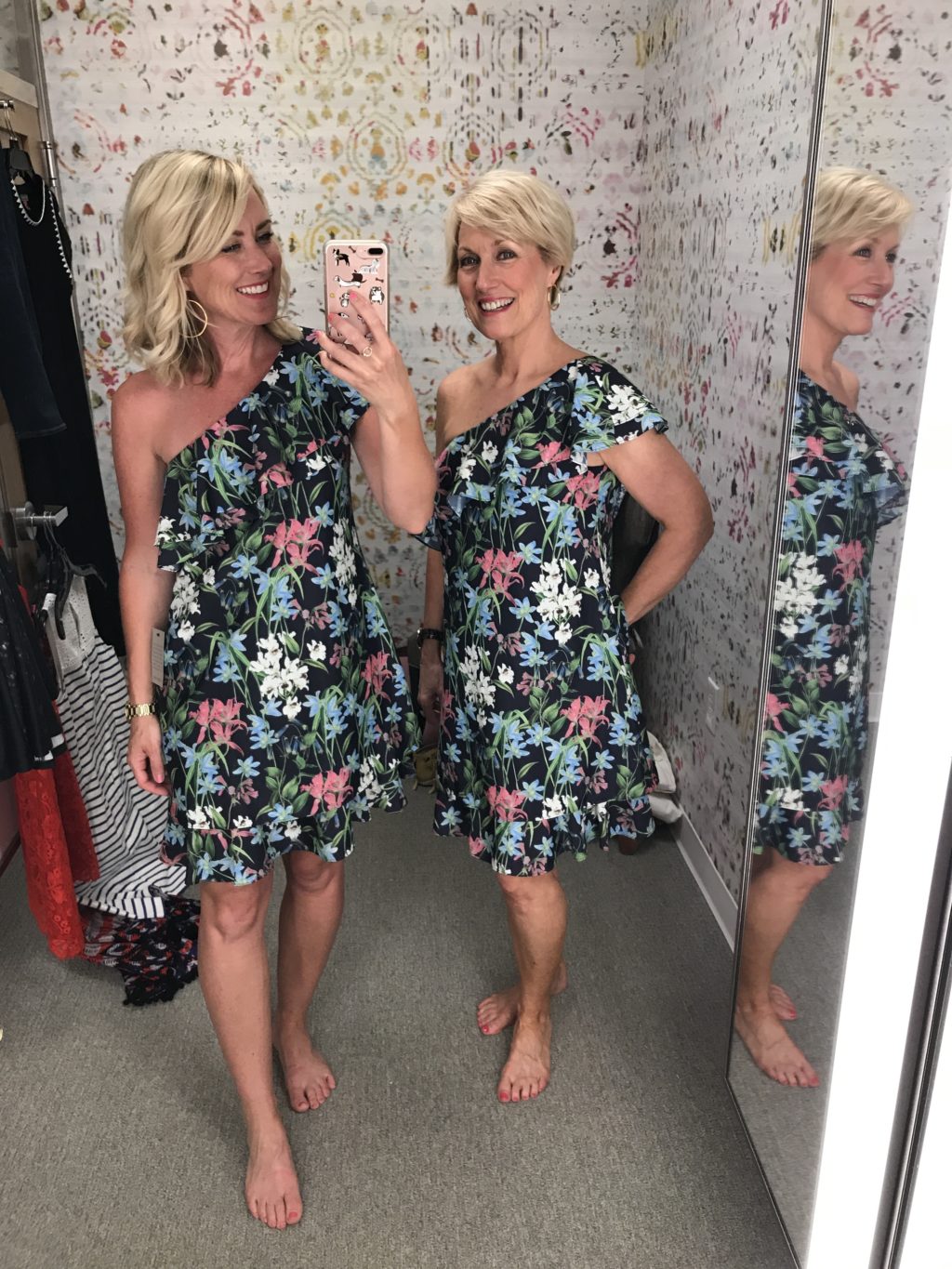 nordstrom one shoulder floral dress