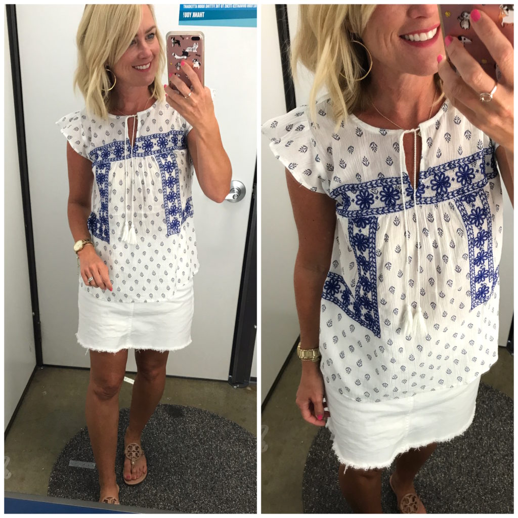 old navy embroidered top