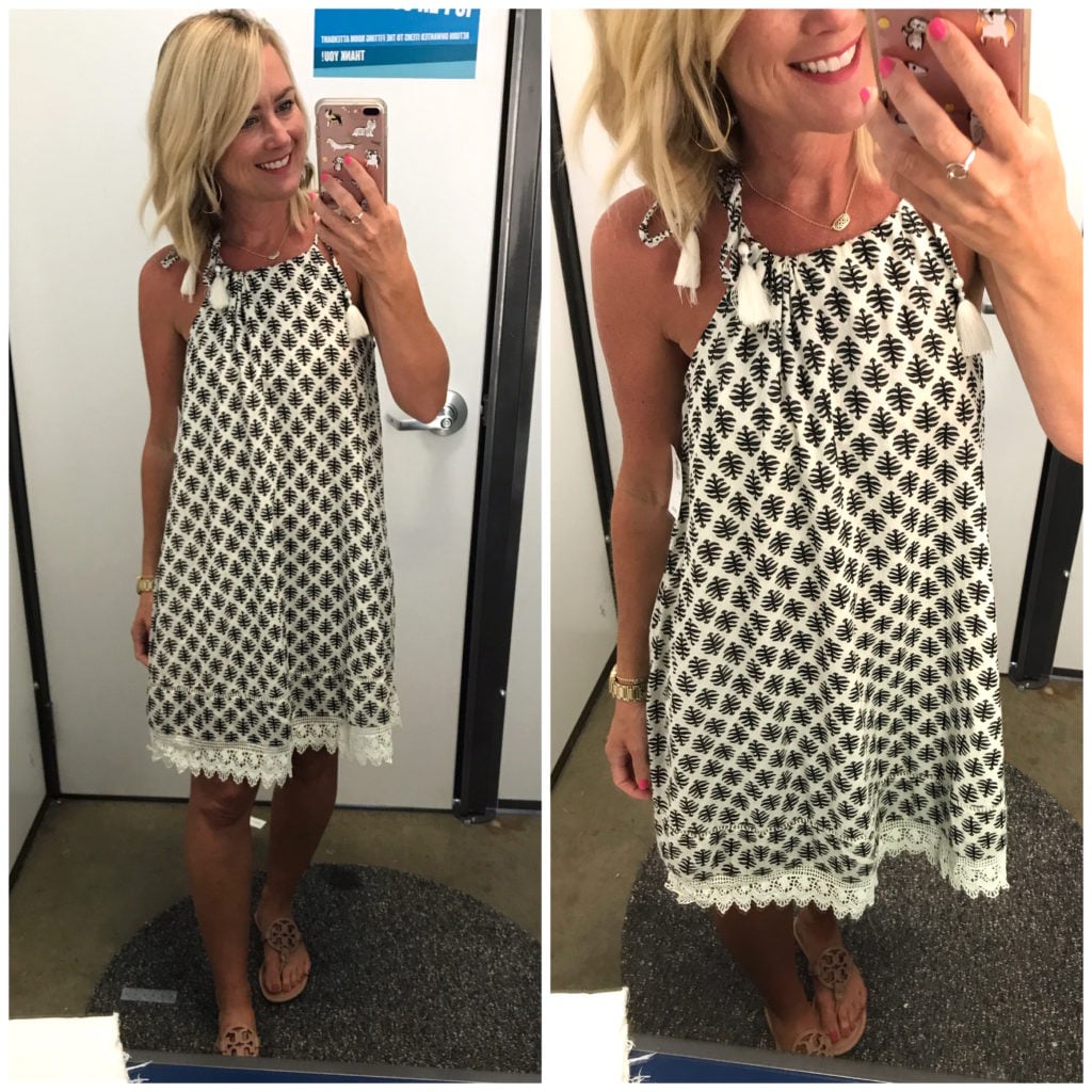 old navy embroidered trim dress