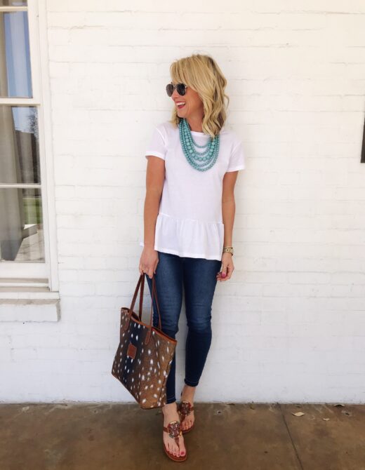 peplum tee spring outfit