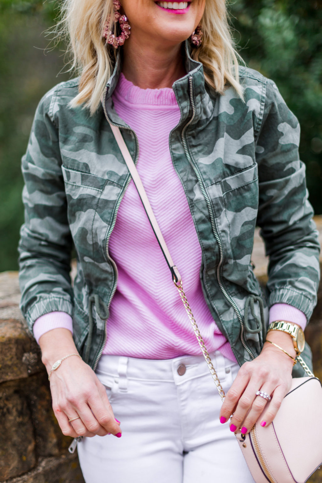 hi sugarplum camo spring outfit
