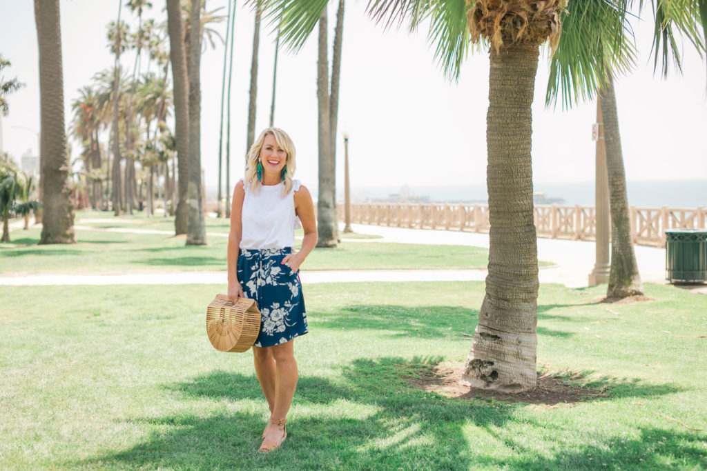 gibson hi sugarplum nordstrom collection with monterey easy skirt in cool breeze floral with bonita ruffle tank