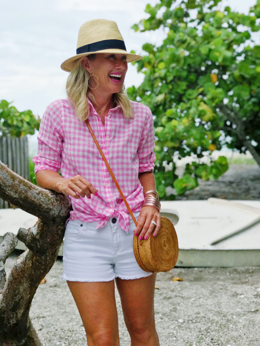 jcrew pink gingham shirt